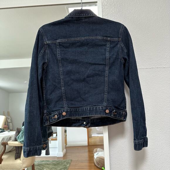 GAP Dark Wash Crop Denim Jacket - Size Small - Picture 2 of 5